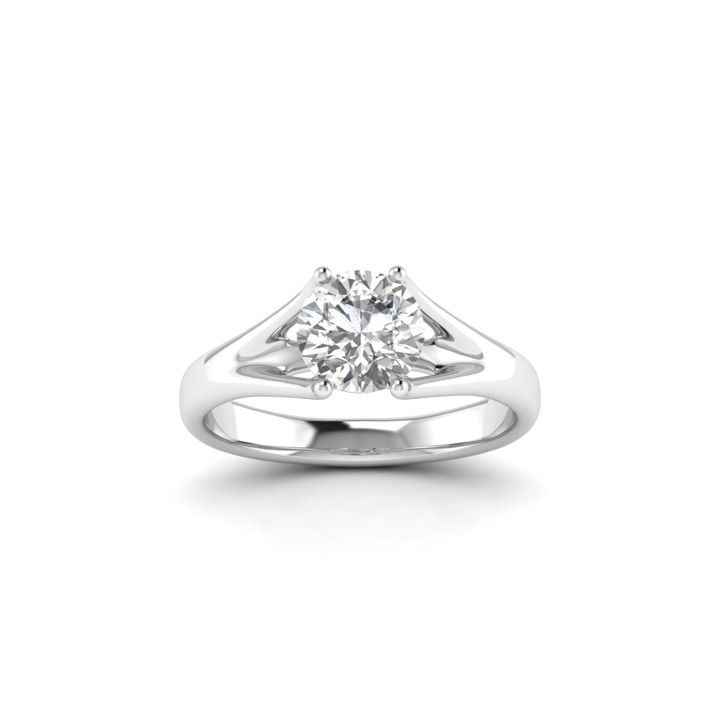 White Gold Studded 1 Carat Lab Grown Diamond Ring-F Color VVS2 Clarity.